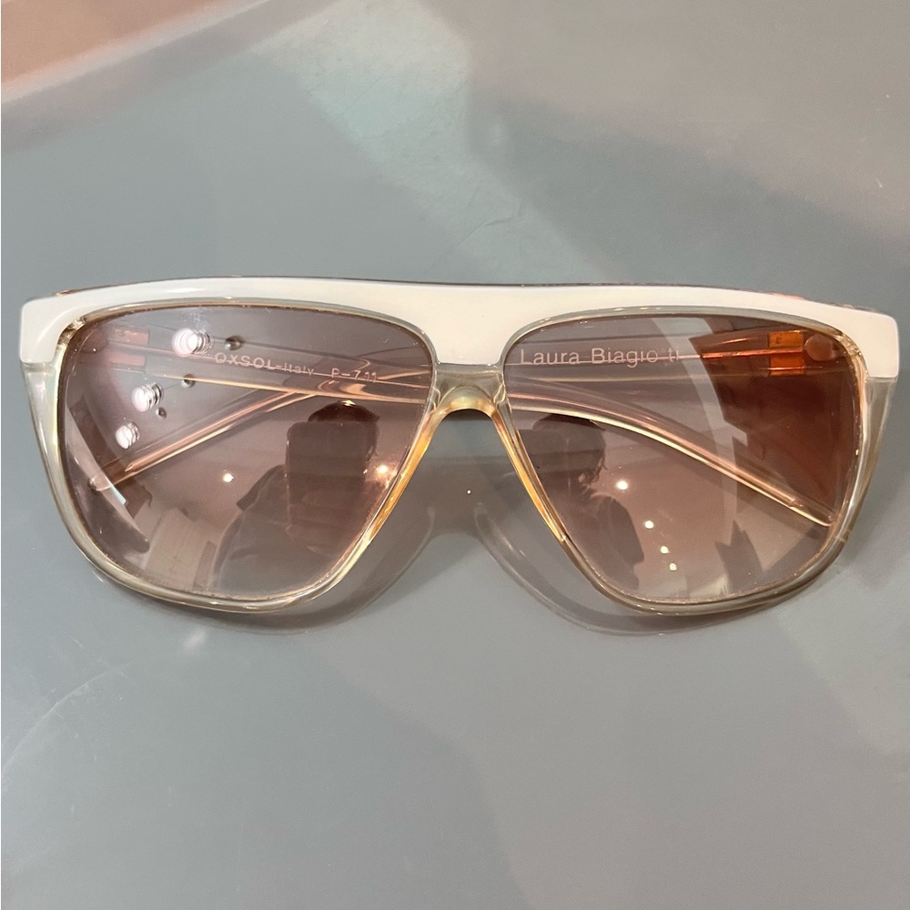 Laura Biagiotti Oxsol Sunglasses white and brown